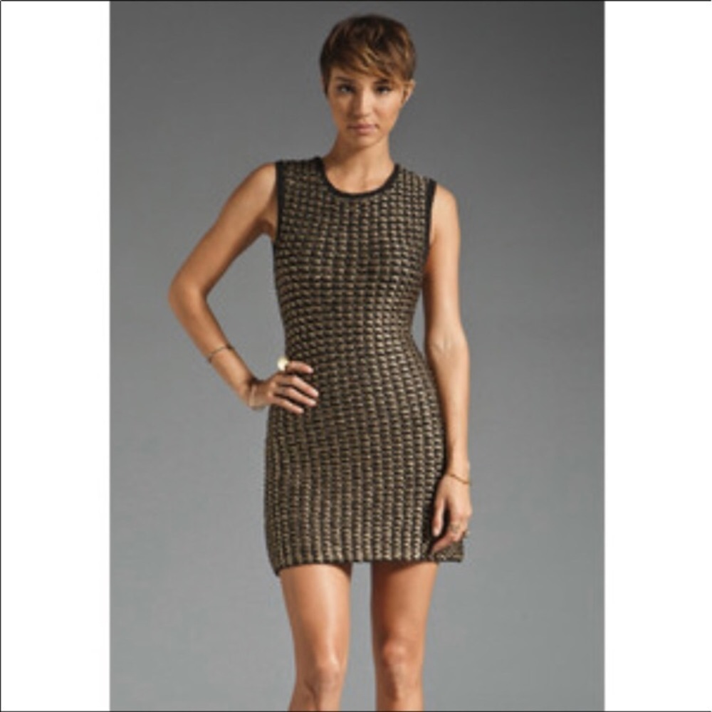🎉SALE🎉 Alice + Olivia Black and Gold Knit Dress